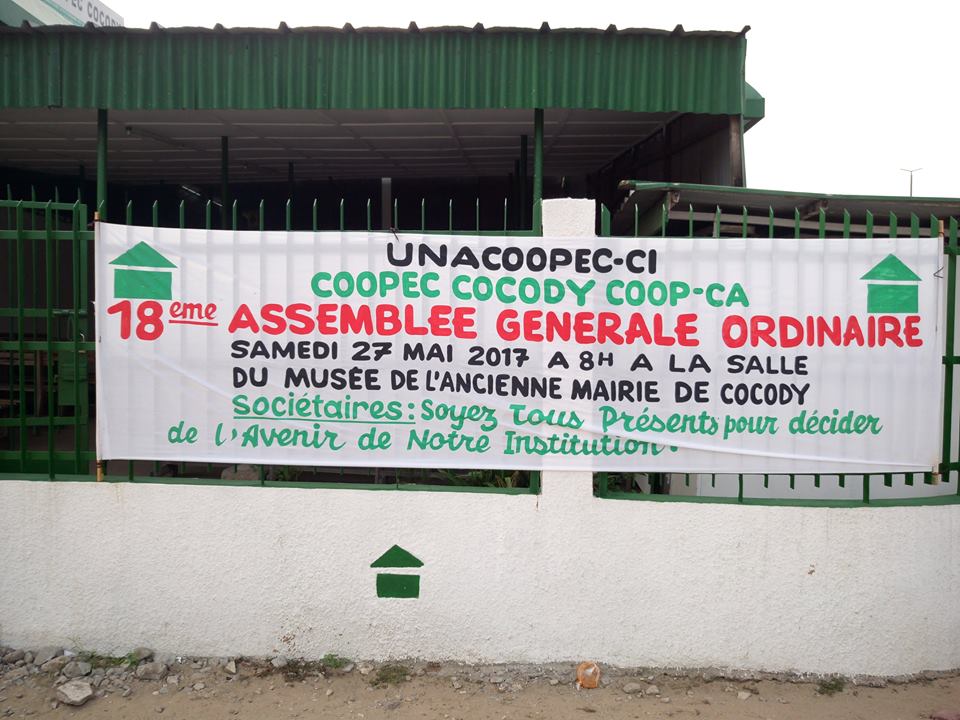 26/05/17 Assemblées générales ordinaire et extraordinaire de la COOPEC Cocody: le PCA Aphint TANO invite les sociétaires à plus d'engagement